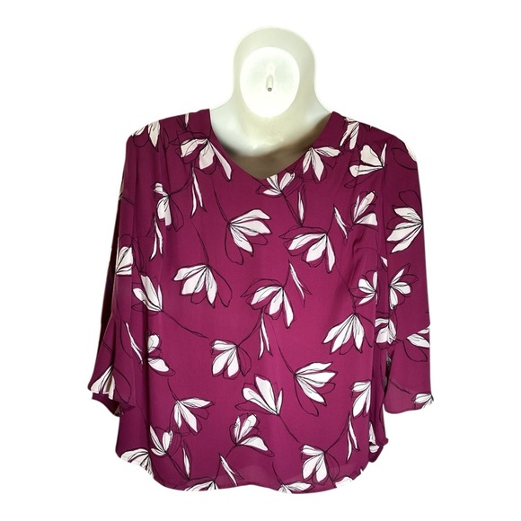 Plus Size, 41 Hawthorn Purple Fitted 3/4 Sleeve Blouse, Size 2X - Picture 3 of 11